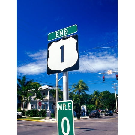 Florida Keys Mile Marker Mile Marker 0, Key West, Florida Keys, Florida, USA Print Wall Art By Terry Eggers ()
