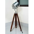 thumbnail image 2 of Wooden Floor Lamp Chrome Spotlight Tripod Stand Lamp Theater Floor Lamp Studio Searchlight Wood Stand Lamp, 2 of 4