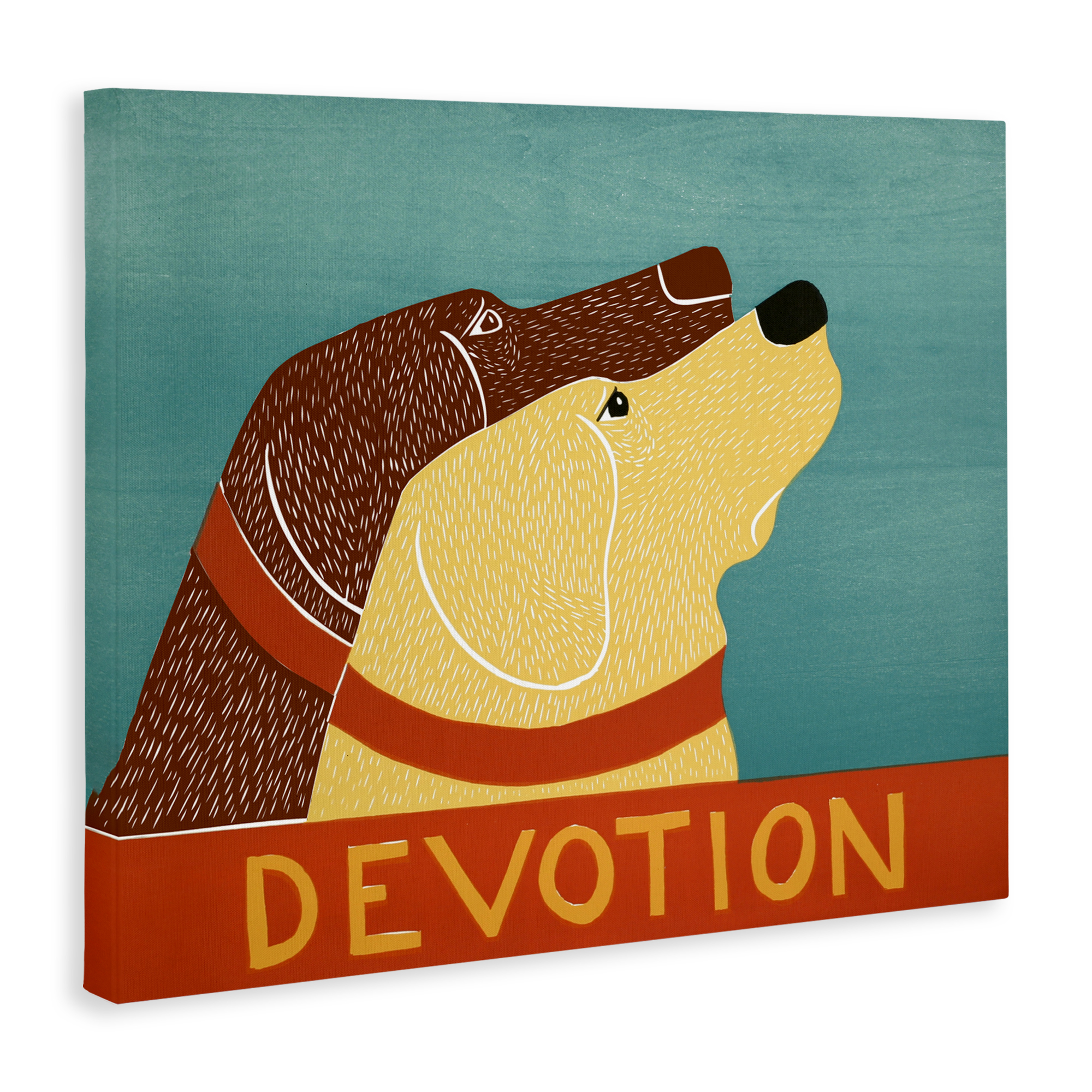 Devotion Dog Duo Canvas Wall Art, design by Stephen Huneck