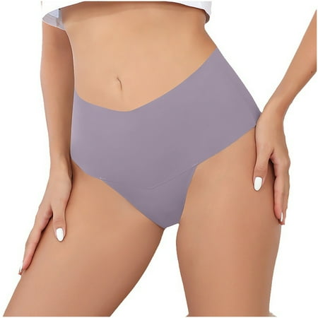 Ladies Plus Size 5-Pack Seamless High-Waist Breathable Briefs  Comfortable Hip-Lifting Design  Extended Panty Collection