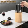thumbnail image 4 of GEREMF-8 Slots Steak Knife Block Holder, 5.5" Wooden Small Knife Block without Knives,Compact and Space Saving Storage Knife Holder for Counter Top (Natural-1), 4 of 4