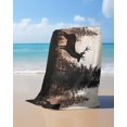 thumbnail image 4 of Forest Tree Elk Beach Towels Oversized Super Absorbent, Vintage Black Deer Animal Wild Plant Lightweight Bath Towel Quick Dry Sets For Bathroom/Pool/Rv Camping/Beach Play/Gym Room/Picnic 35"x70", 4 of 8