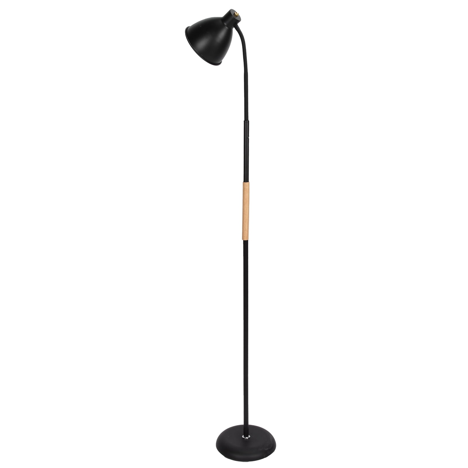 M Buder Simple Floor Lamp Tricolor LED Standing Lamp Living Room Bedroom Bedside Home Lighting Iron Wood Construction Decorative Reading Light Fixture Includes E27 Bulb EU Plug