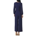 thumbnail image 3 of Pantalones de pierna ancha Inspire Chic para mujer, mono largo con mangas transparentes, jumpsuit de cóctel 2XL azul oscuro, 3 of 5