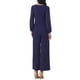 thumbnail image 3 of INSPIRAR CHIC Pantalones de Pierna Ancha para Mujeres Mono de Manga Larga Transparente Trajes de Cóctel XL Azul Oscuro, 3 of 5