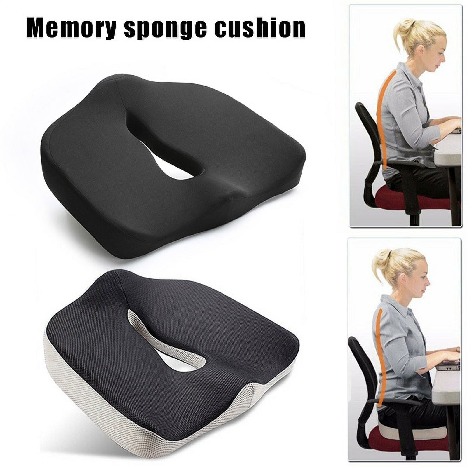 Purenlatex Memory Foam Seat Cushion Lumbar Back Cushion Combo Orthopedic  Design for Tailbone Pain and Can Help Sciatica Set of 2