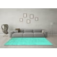 thumbnail image 3 of Ahgly Company Indoor Rectangle Solid Turquoise Blue Modern Area Rugs, 4' x 6', 3 of 4