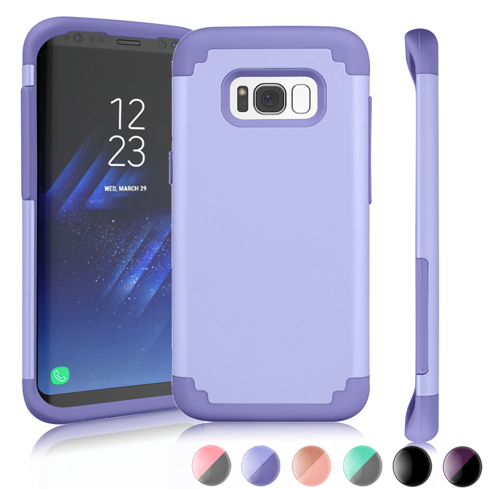 Samsung S8 Plus Case,Galaxy S8 Plus Sturdy Case,[Lavender] Njjex 2Piece Shockproof Dual Layer