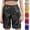 Black-04, variant on STETMN Kids Girls Metallic Shorts High Waist Summer Short Knee Length Casual Club Shorts for 3-16Y