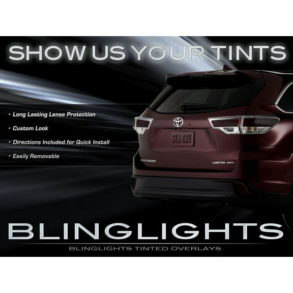 For Toyota Highlander Tinted Smoked Taillamps Taillights Overlays Film Protection