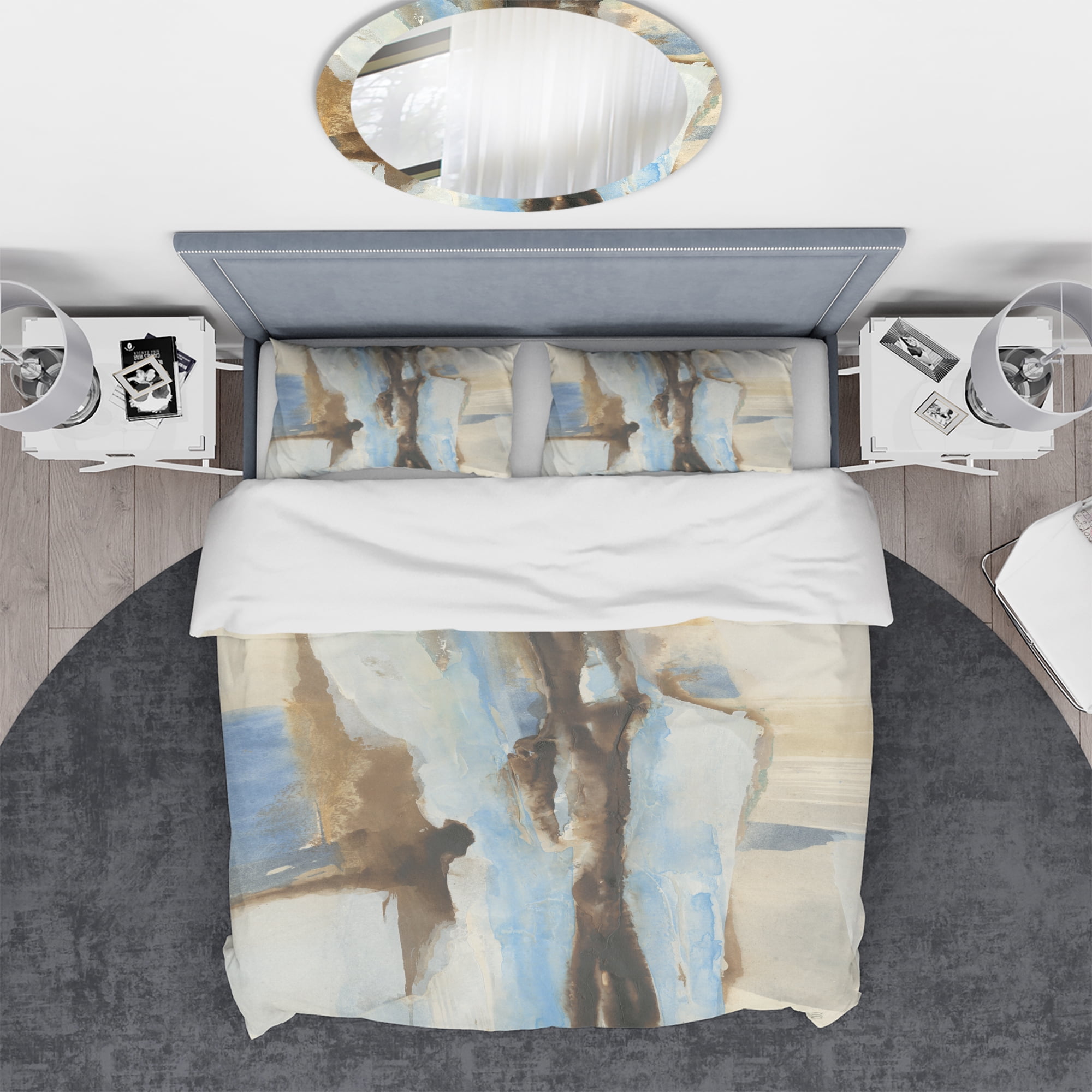 Designart 'River Run I' Geometric Duvet Cover Set