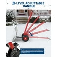 thumbnail image 4 of Lumiparty Snow Shovel with Wheels, Heavy Duty Double Rod Wheeled Snow Pusher with 29"W X 19.8"H Metal Blade, Angle & Height Adjustable Handle for Driveway Sidewalk Yard, Black, 4 of 7