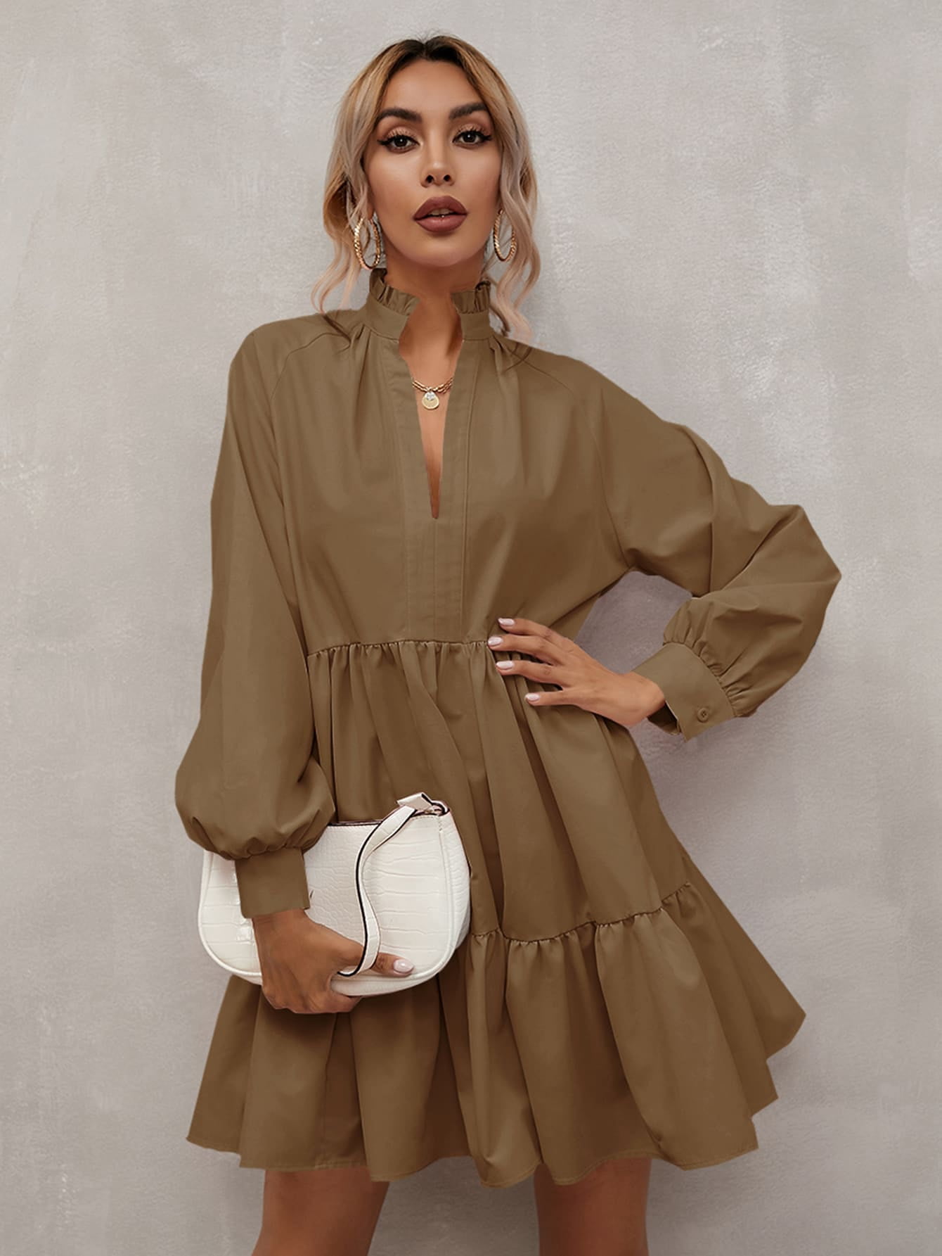 Notch Neck Smock Dress 51112W130275 