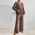 thumbnail image 2 of LEKODE Baggy Sweater Two Piece Suits for Women Thermal Sweater for Women Cute Tops for Women Jogger Sets for Women Thermal Tops for Women Going Out Sets for Women Brown M, 2 of 9