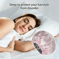thumbnail image 5 of Satin Sleeping Cap, Double Layer Night Hair Bonnet, Adjustable Straps for Secure Fit, Soft Breathable Fabric for Hair Protection and Frizz Reduction, Multi-Color Reversible Design, 34x34cm, 5 of 7