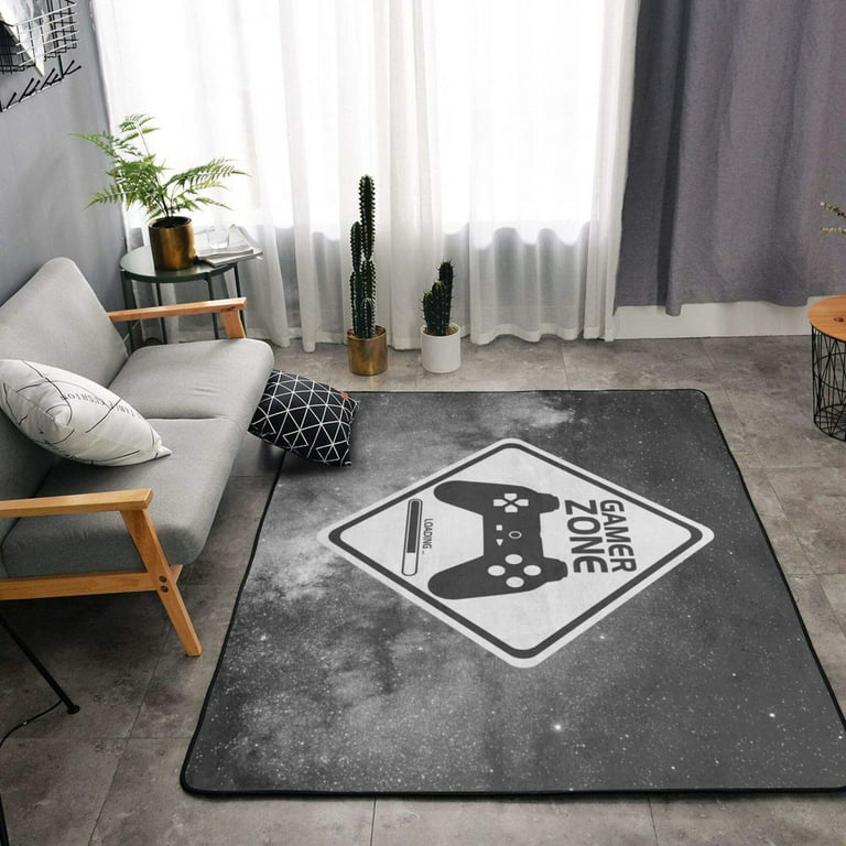 Large Neon Video Game Floor Mat Gamer Carpet For Living Room