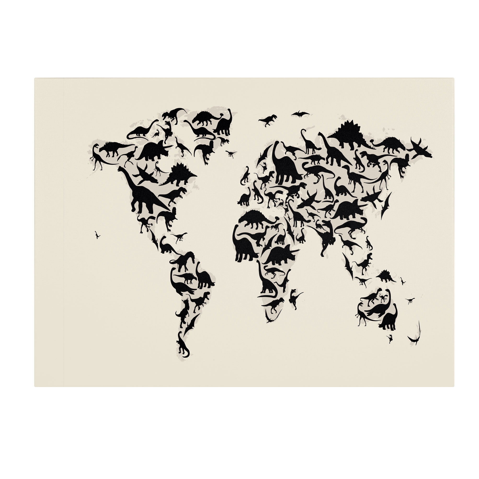 Trademark Art 'Dinosaur World Map' Canvas Art by Michael Tompsett
