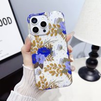 ELEHOLD Clear Case for iPhone 15 Pro,Flower Floral Pattern, Slim Thin Anti-Yellowing Transparent Clear Flexible Shockproof Case for iPhone 15 Pro,E