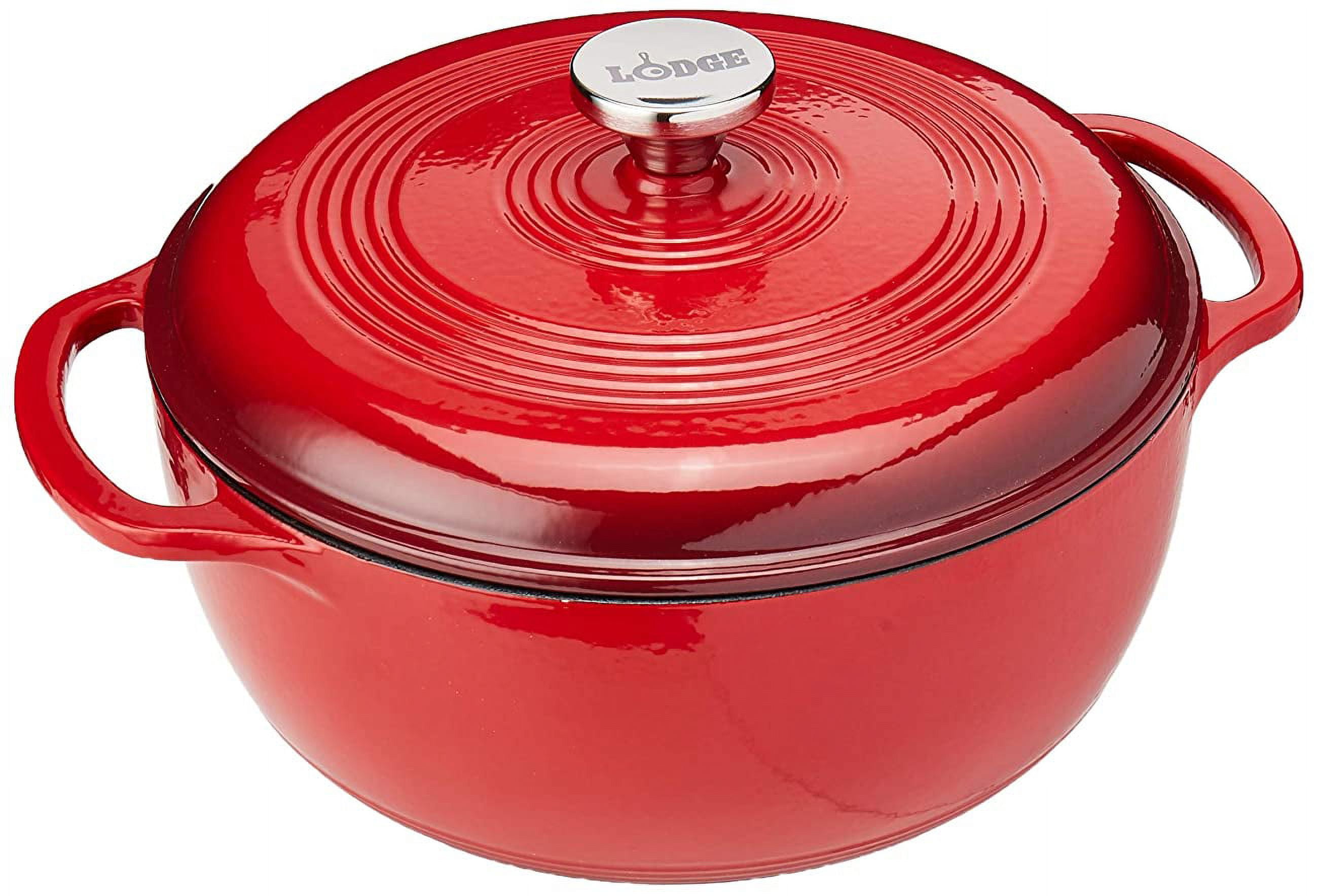 Lodge Cast Iron 6 Quart Enameled Dutch Oven in Red