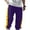 Purple, variant on Men's Tear Away Pants, Loose Fit Basketball Pants High Split Snap Button Sweatpants