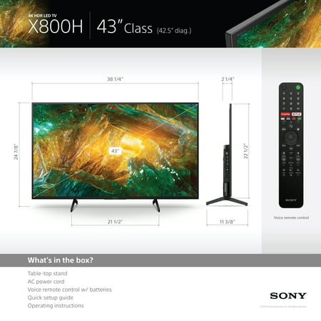 Sony - 43" Class X800H Series LED 4K UHD Smart Android TV