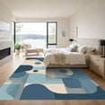 thumbnail image 3 of ODIKA 4'x6' Machine Washable Non-Slip Area Rug, Abstract Navy High Traffic Rug, Blue, 1056427, 3 of 7