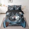 thumbnail image 2 of Manfei 3D Wolf Animal Twin Bedding Sets 7-Piece, Tribal Dream Catcher Bedding Comforter Set, Bohemian Western Wildlife Reversible Sheet Sets, Lightweight Room Decor, 2 of 7