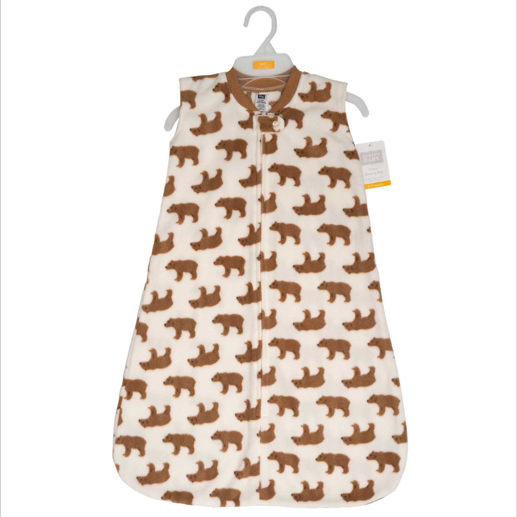 Hudson Baby Infant Boys Fleece Sleeping Bag, Sack, Blanket, Brown Bear, 12-18 Months
