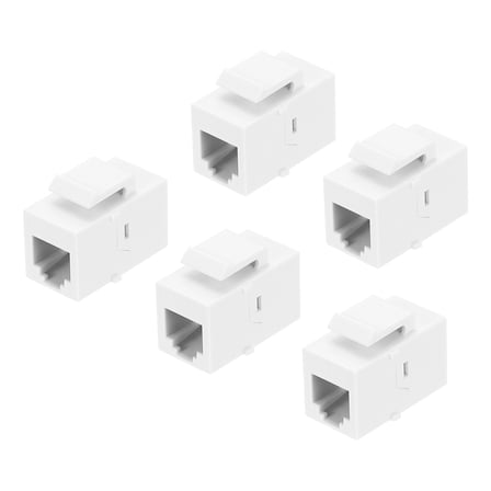 5 Pack Cat 3 Ethernet Coupler, RJ11 Cat3 Coupler Jacks Female to Female Ethernet Adapter, White