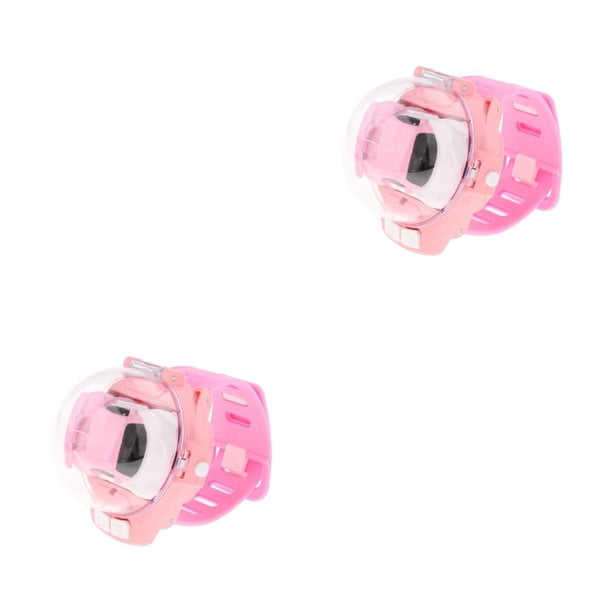 Ounissouiy Reloj analógico de dibujos animados RC para coche pequeño para niños pequeños regalo de cumpleaños Rosa 2piezas