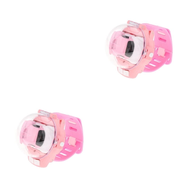 Vogacara Mini dibujos animados RC reloj analógico de coche pequeño para niños pequeños regalo de cumpleaños azul 2piezas Rosa