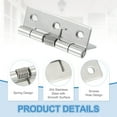 thumbnail image 3 of 2Pcs Self-Closing Door Hinges, 3" 304 Stainless Steel Spring Hinge, Interior, 3 of 6