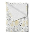 thumbnail image 2 of Grey and Yellow Soft Flannel Fleece Blanket, Grunge Sketchy Romantic Roses Leaves Cotton Flowers with Dots Image, Cozy Plush for Indoor and Outdoor Use, 50" x 70", Yellow Grey White, by Ambesonne, 2 of 5