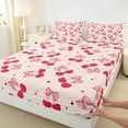 thumbnail image 3 of Castle Fairy Kawaii Cherry Bow Tie 4Pcs Bed Sheets for Children Girls,Stars Print King Sheets,Dreamy Princess Super Cozy Sheet Set,Microfiber Bedroom Decor, 3 of 7