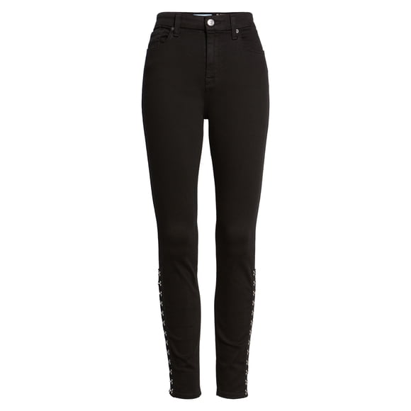 Jeans ajustados 7 For All Mankind para mujer con dobladillo de gancho negro 30