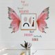 thumbnail image 3 of Adhesivo decorativo para pared con alas rosas para dormitorio y sala de estar, 3 of 4
