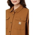 thumbnail image 3 of Carhartt Rugged Flex Loose Fit Canvas Fleece-Lined Shirt Jacket (Womens, Carhartt Brown, XS (Reg), One Size), 3 of 3