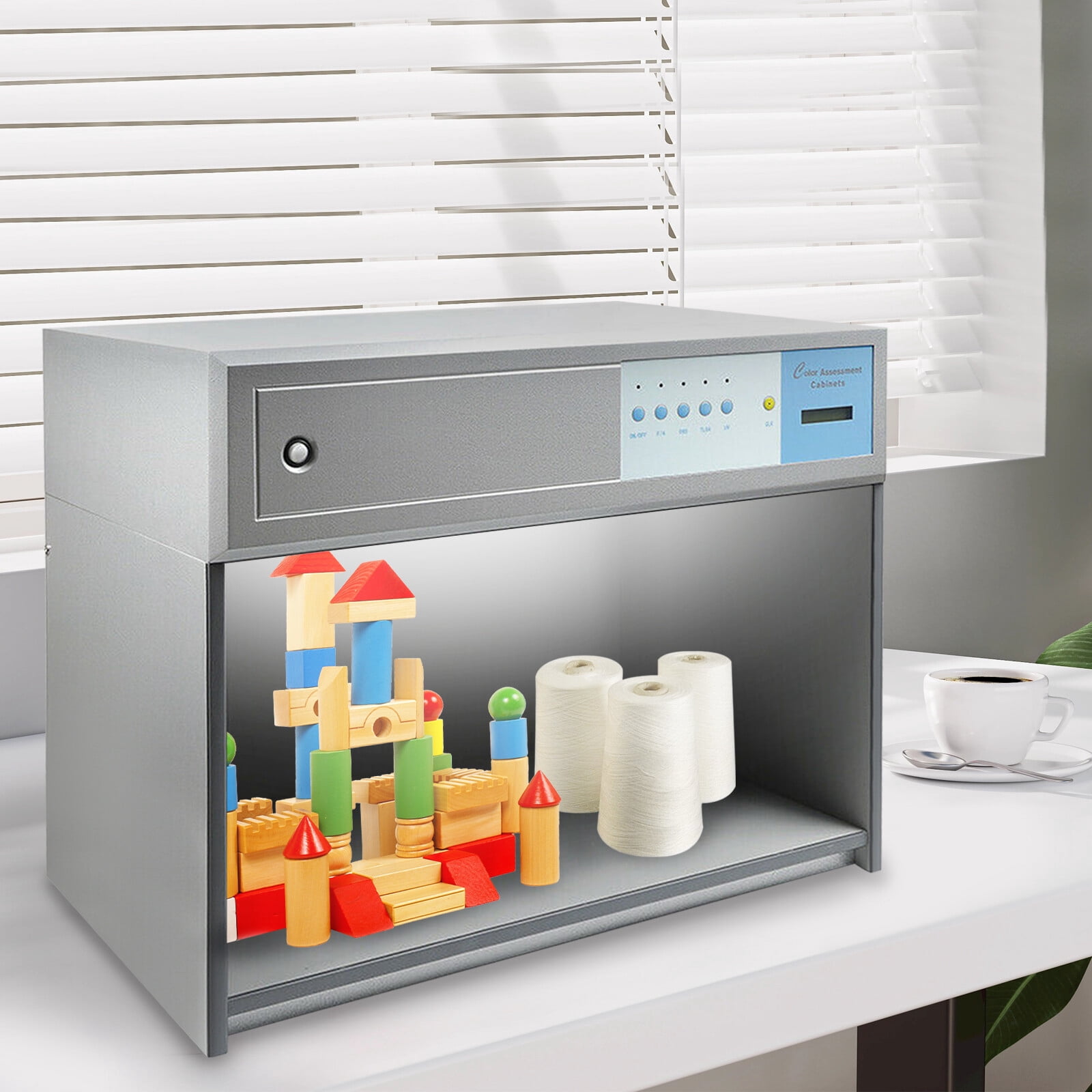 Light Booth for Matching Color Assessment Cabinet,Lab Color Matching Light Box Silver Rectangular