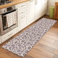 thumbnail image 2 of Runner Rug 2'x6', Purple Floral Washable Non-Slip Hallway Runner Rugs, Spring Plants Flowers Vintage Rustic Bedside Rugs Floor Mats Carpet Runners for Kitchen Bathroom Laundry Room, 2 of 8