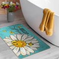 thumbnail image 6 of Hello Spring Daisy Flower Decorative Front Door Mat, Floral Butterfly Teal Doormat Indoor Outdoor Non-Slip Floor Entryway Rug, Seasonal Home Kitchen Decoration 17x30 Inch, 6 of 6