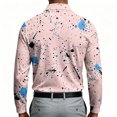 thumbnail image 4 of CCRFTGI Long Sleeve Shirts for Men Three Button Slim Fashion Golf Daily Casual Pullover Tops Pink S, 4 of 4