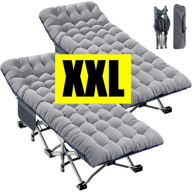 ABORON Lit de Camp Surdimensionné TTG Robuste avec Matelas à 2 Côtés
