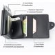 thumbnail image 4 of Tarjetero para tarjetas de visita, piel sintética de lujo y metal de acero inoxidable, tarjetero para tarjetas de crédito, tarjetero para mujeres y hombres, Auto Walle, 4 of 4