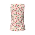 thumbnail image 5 of Xecao Strawberry And Flowers print women's scoop neck, loose-fit workout tank tops for the gym., 5 of 9