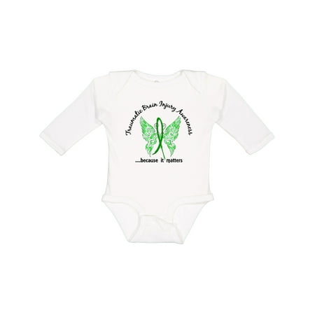

Inktastic Traumatic Brain Injury TBI Butterfly 6.1 Gift Baby Boy Long Sleeve Bodysuit