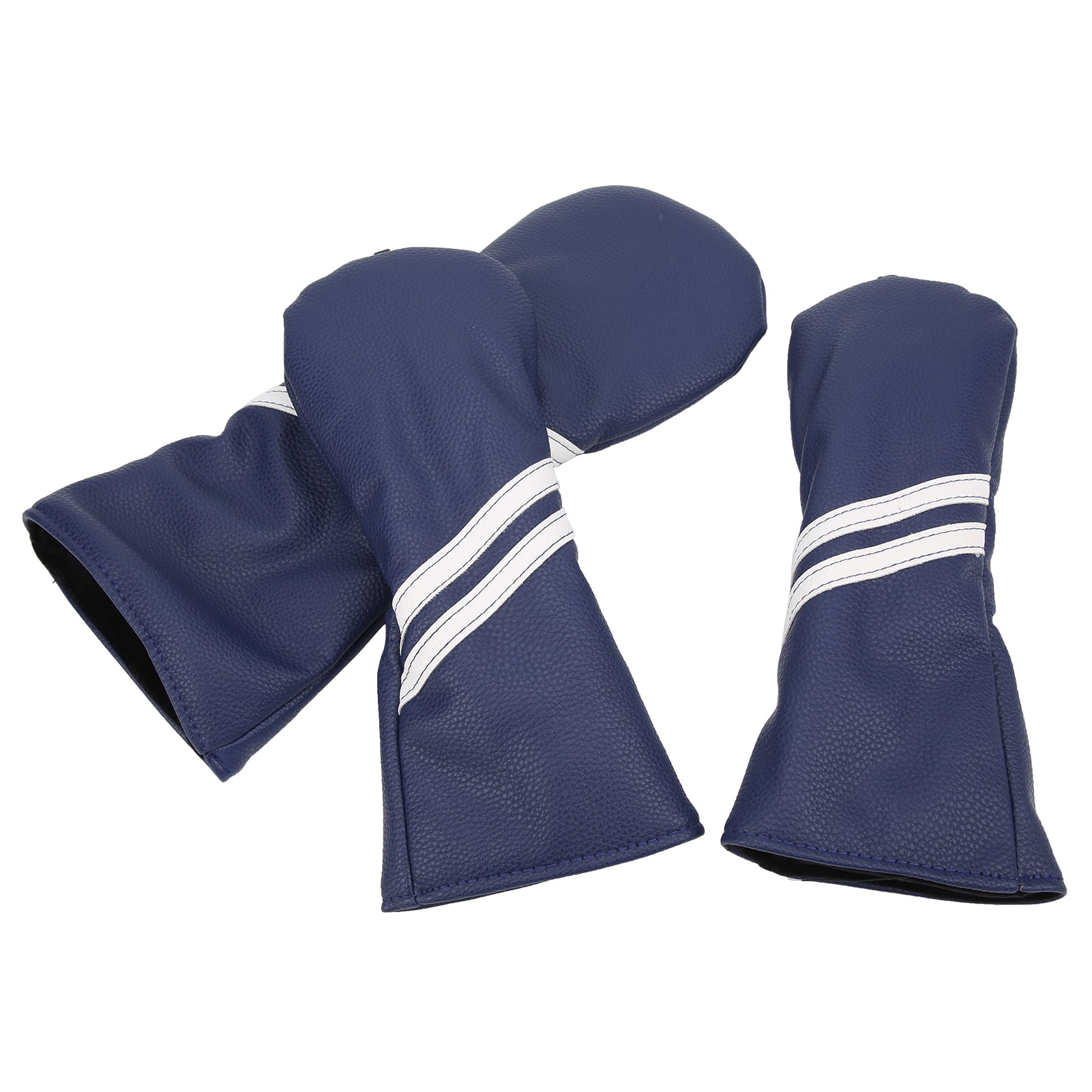 Yajisi Premium Golf Wood Headcover Set Blue Stripes Hybrid Protection Covers for Driver 1 3 5 Woods (14.2 inches / 36 cm)