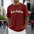 thumbnail image 2 of City Letter Print Short Sleeve Crew Neck Tee Casual Graphic T Shirt Breathable Fabric for Men S, 2 of 4