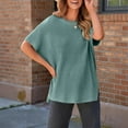 thumbnail image 3 of yillto Women Short Sleeve Sweater Oversized Baggy Spring Summer Tops Casual Fashion Loose Clothes, 3 of 7