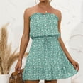 thumbnail image 3 of Vestido HUOGUO para mujer, casual, sin tirantes, sin mangas, estampado, 3 of 4