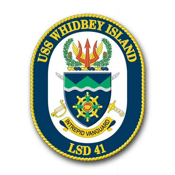 3.8 Inch Navy USS Whidbey Island LSD-41 Vinyl Transfer Decal